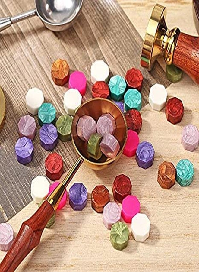 Kunya® Wax Seal Octagon Beans Stamps for Vintage Craft Envelope Documents Wedding Birthday Party Invitation Sealing Wax Ancient Sealing Wax Stamp Making - 100 Pieces, Mixed Color - Image 2